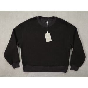 Everlane Womens Black 100% Polyester Pullover Teddy Sweater Size M